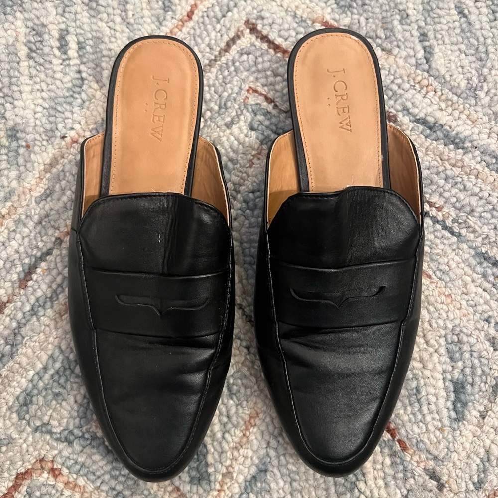 J. Crew size 10 black slip-on loafers